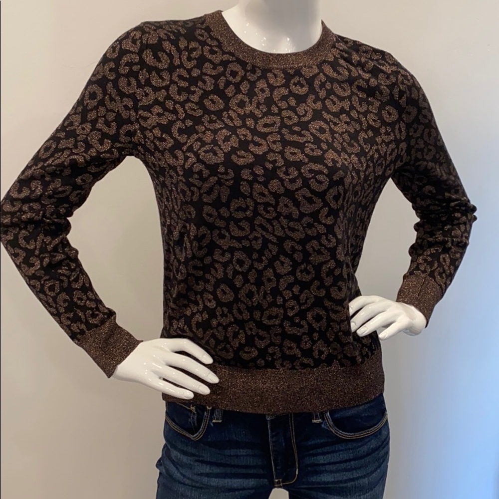 Banana republic shimmer cheetah print sweater